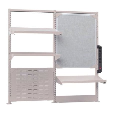 Lista International Lista Louver Panel Kit W/ Shelf, 50-3/4"W x 15"D, Gray XSSMNX-60/2424/LG